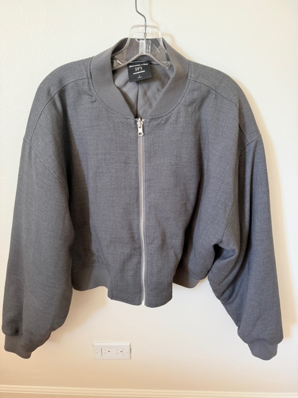 Abercrombie HFR x Nicole Benefield Cropped Bomber Jacket L